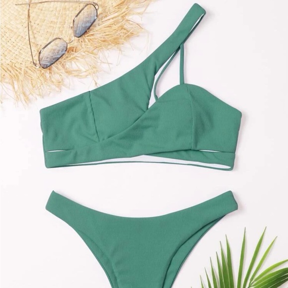 Rib One Shoulder Bikini - Picture 2 of 3